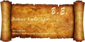 Bakos Emília névjegykártya