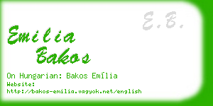 emilia bakos business card